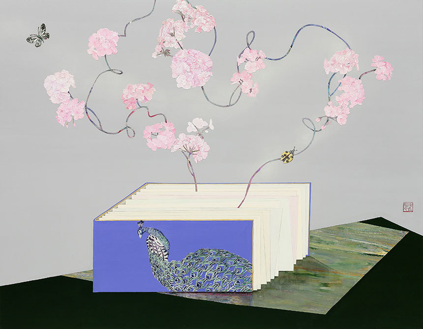달콤한 꽃-화가의책: 천 위에 혼합재료, 117cmx91cm(50호), 2014년
