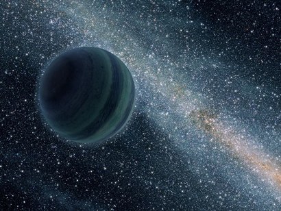 별 없이 혼자서 우주를 떠도는 떠돌이 목성형 행성의 상상도. 이미지=NASA, JPL-Caltech