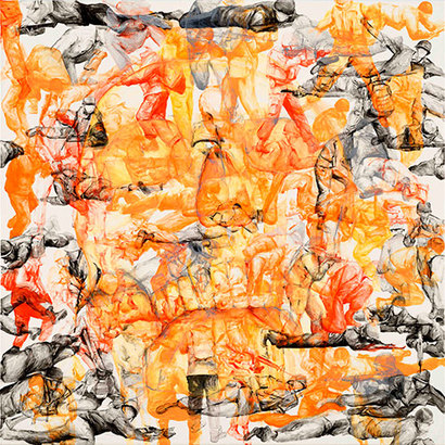 orange essence #5: 45.5×45.5cm Acrylic on canvas 2020