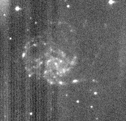 중국의 달 착륙선 창어 3호가 자외선 카메라로 찍은 나선은하 M101. 사진=Chinese Academy of Sciences