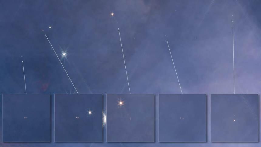 오리온성운 속에서 발견한 이중 떠돌이 행성 ‘점보’. 사진=NASA/ESA/CSA/M. McCaughrean, S. Pearson